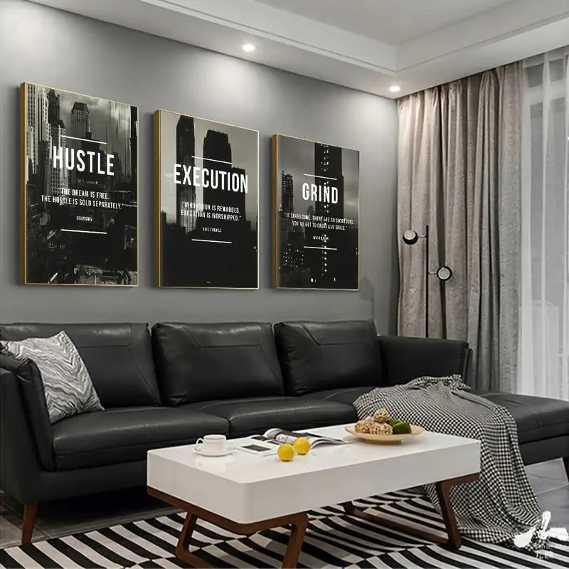 Gentlemen's Hustle Grind Motivational Wall Art