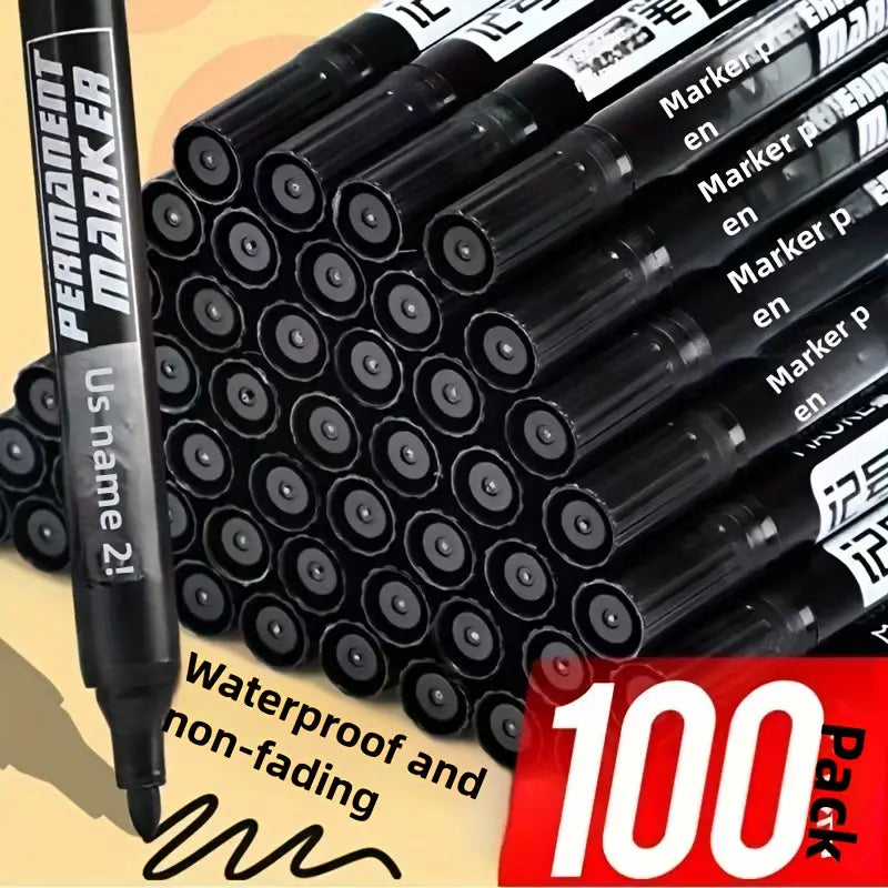 Gentlemen's 100pc Office Black Markers