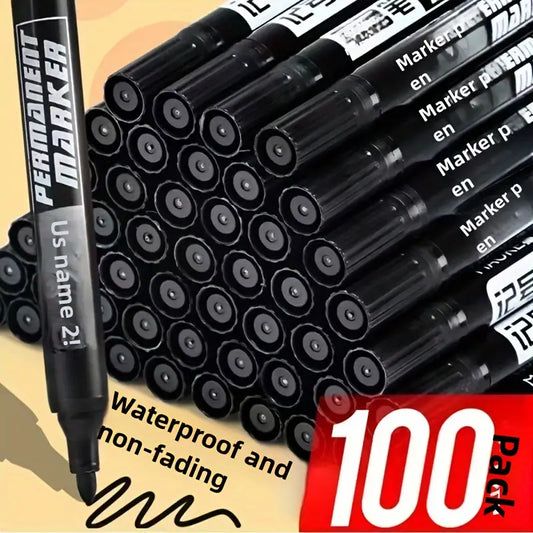 Gentlemen's 100pc Office Black Markers