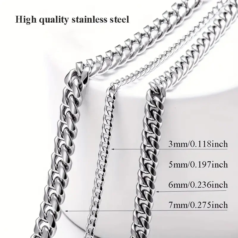 Titanium Gentlemen's Stainless Steel Cuban Chain