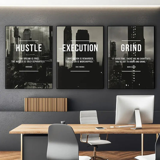 Gentlemen's Hustle Grind Motivational Wall Art