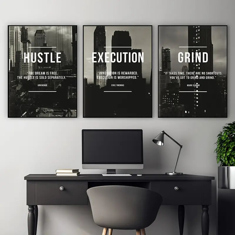 Gentlemen's Hustle Grind Motivational Wall Art